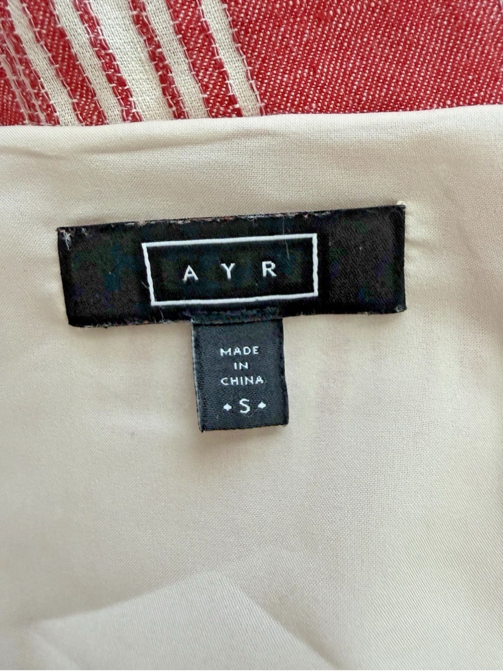 AYR Red White Striped Linen Dress - Size Small - Picture 6 of 6